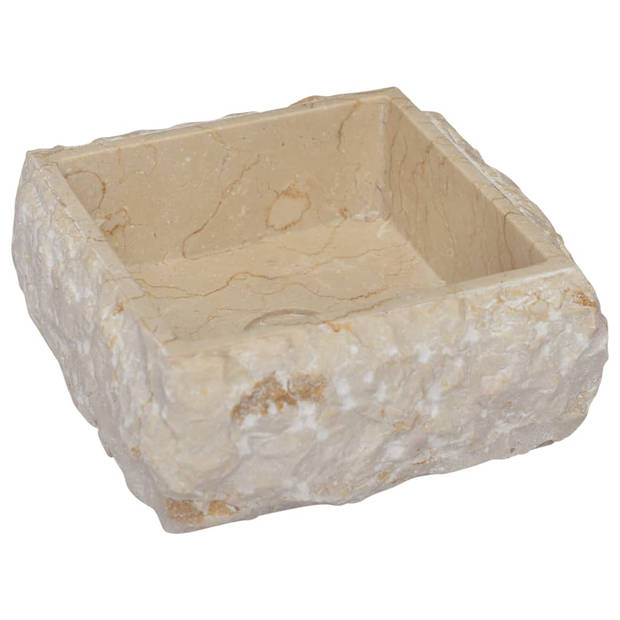 vidaXL Gootsteen 30x30x13 cm marmer crèmekleurig