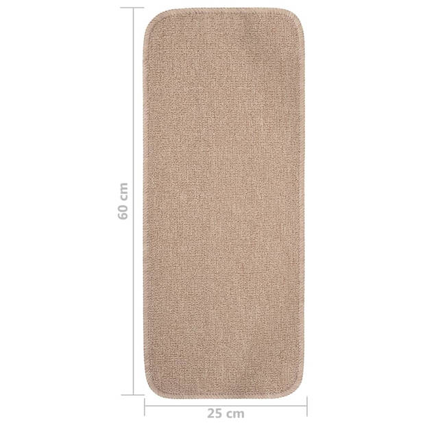 vidaXL Trapmatten 15 st anti-slip rechthoekig 60x25 cm beige