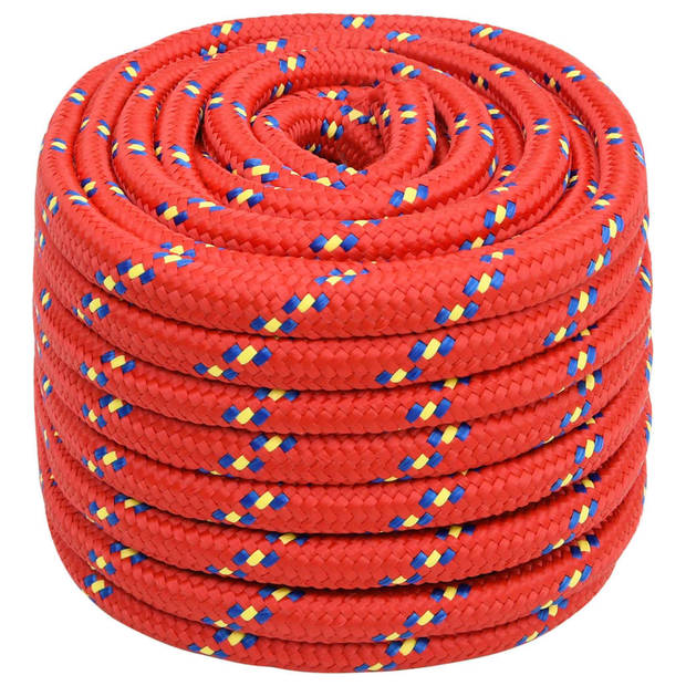 vidaXL Boottouw 20 mm 25 m polypropyleen rood