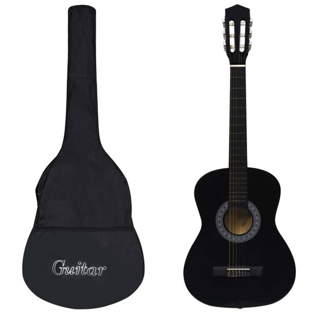 vidaXL Gitaar klassiek beginner met tas 3/4 36" zwart