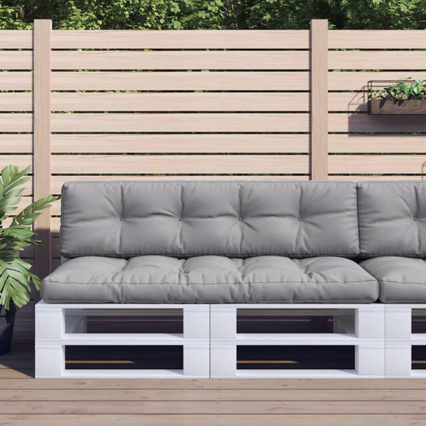 The Living Store Palletkussens - 150x60x12cm - Grijs - Waterafstotend