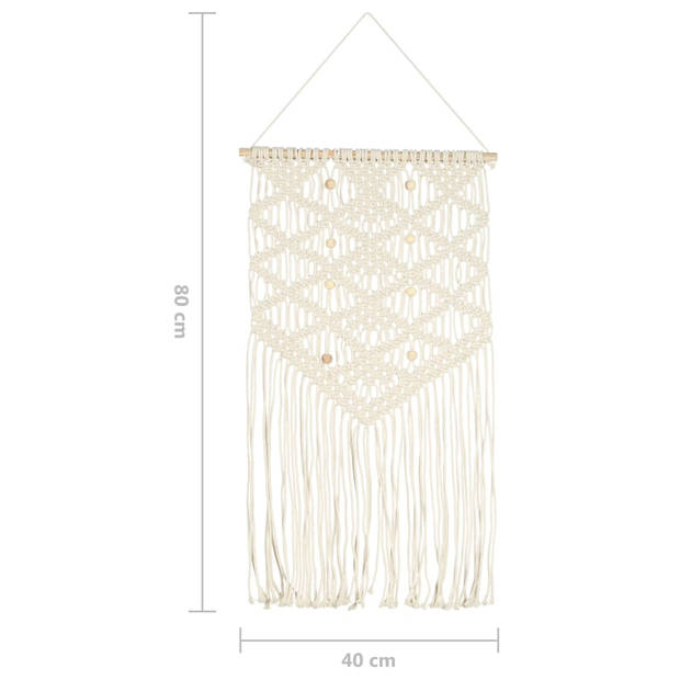 vidaXL Wandhanger macramé 40x80 cm katoen