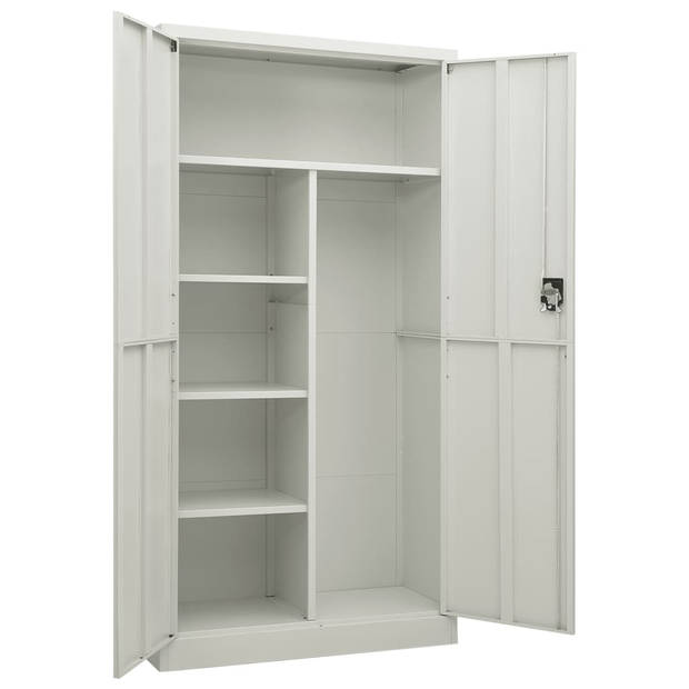 vidaXL Lockerkast 90x40x180 cm staal lichtgrijs