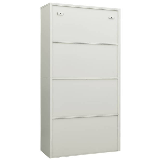 vidaXL Lockerkast 90x40x180 cm staal lichtgrijs