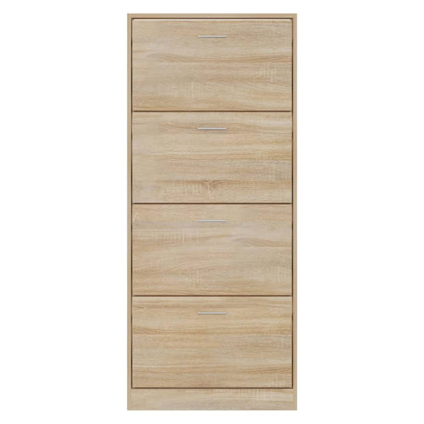 vidaXL Schoenenkast 63x24x147 cm bewerkt hout sonoma eikenkleurig