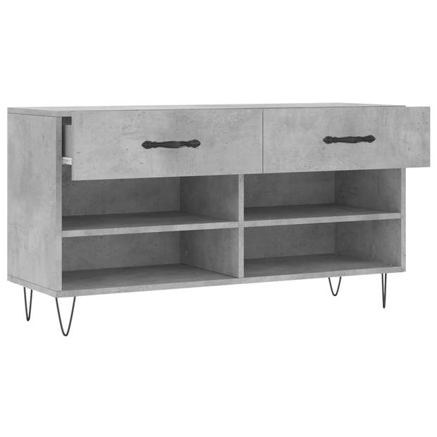 The Living Store Schoenenbank - Betongrijs - 102 x 35 x 55 cm - Trendy en praktisch