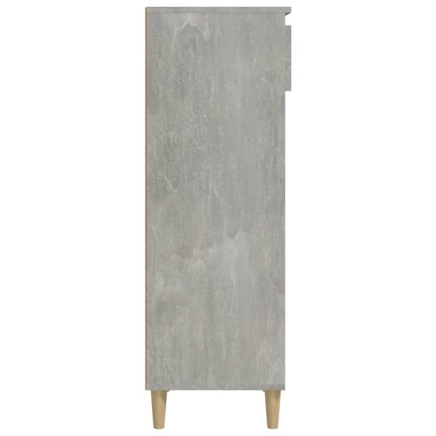 The Living Store Schoenenkast - bewerkt hout - 40 x 36 x 105 cm - betongrijs