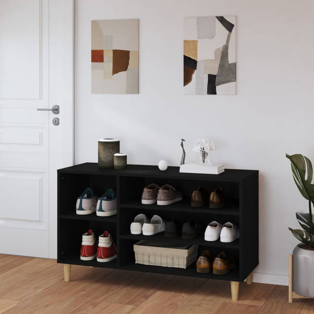 The Living Store Schoenenkast - Zwart - 102 x 36 x 60 cm - Hoogwaardig materiaal