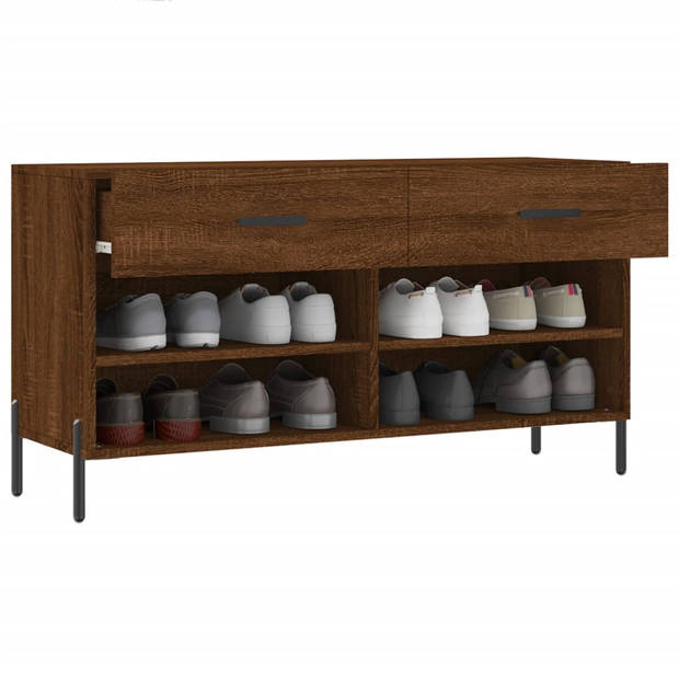 The Living Store schoenenbank Scandinavische stijl - 102 x 35 x 55 cm - bewerkt hout en ijzer