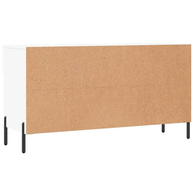 The Living Store Schoenenbank Industriële Stijl - 102 x 35 x 55 cm - Wit