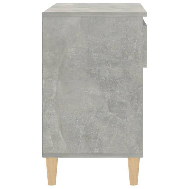 The Living Store Schoenenkast Betongrijs - 70x36x60 cm - Hoge Kwaliteit Hout - 2 Vakken