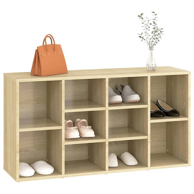 The Living Store Garderobebank Sonoma Eiken - 103 x 30 x 54.5 cm - Schoenenopberger