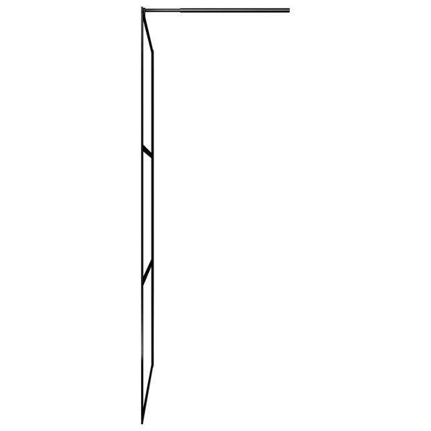 vidaXL Inloopdouchewand transparant 90x195 cm ESG-glas zwart