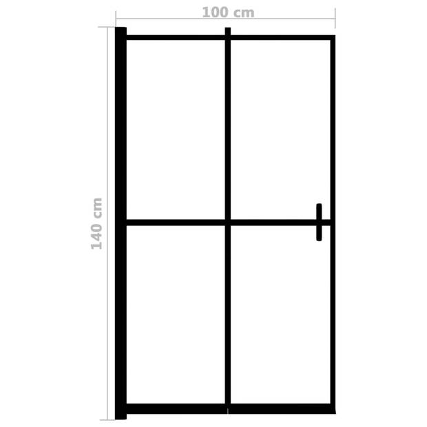 vidaXL Douchewand inklapbaar 100x140 cm ESG zwart