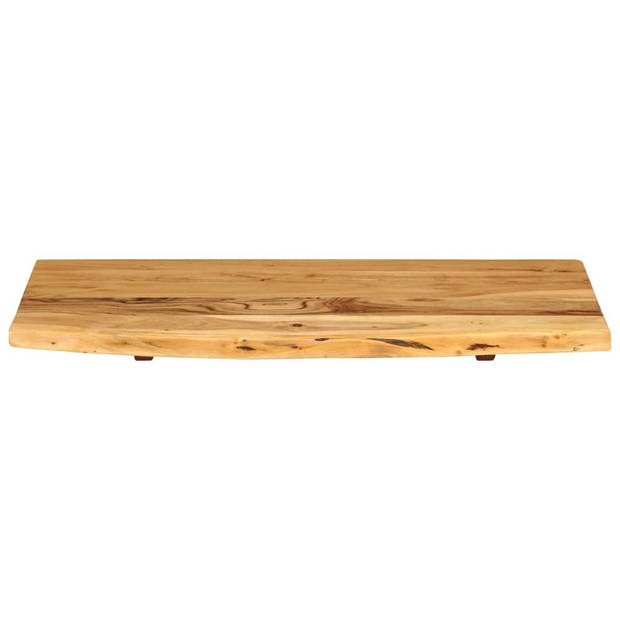 The Living Store Acaciahouten wastafelblad - 80 x 55 cm - met natuurlijke houten rand