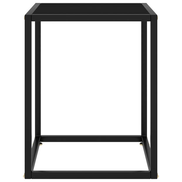 vidaXL Salontafel met zwart glas 40x40x50 cm zwart