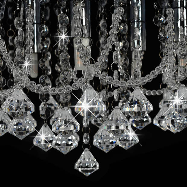 The Living Store Plafondlamp Kristallen Glinsterende Kralen - Ø45 x 22 cm - Extravagant en Chique Ontwerp