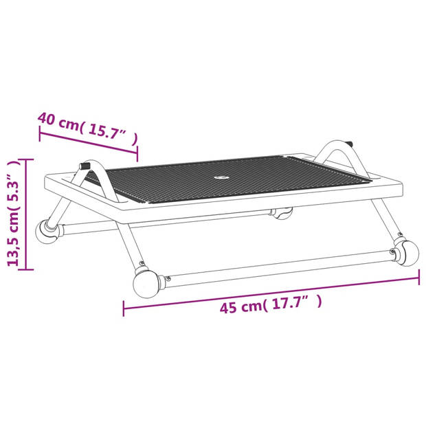 vidaXL Voetensteun 45x40x13,5 cm zwart