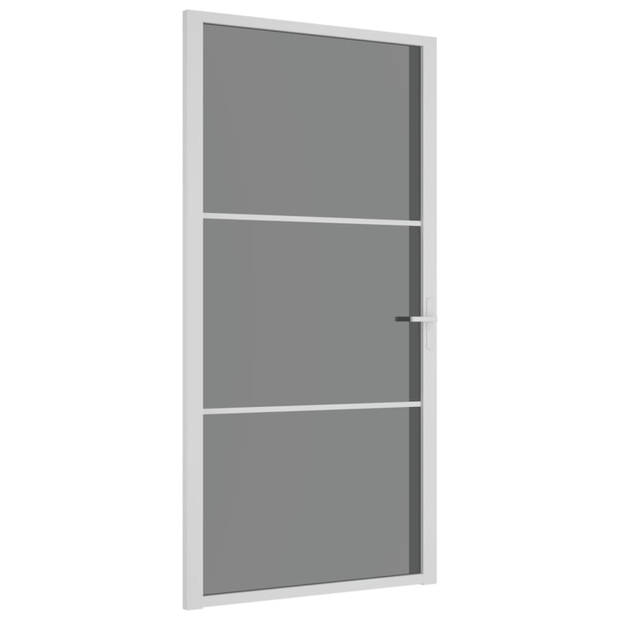 vidaXL Binnendeur 102,5x201,5 cm ESG-glas en aluminium wit