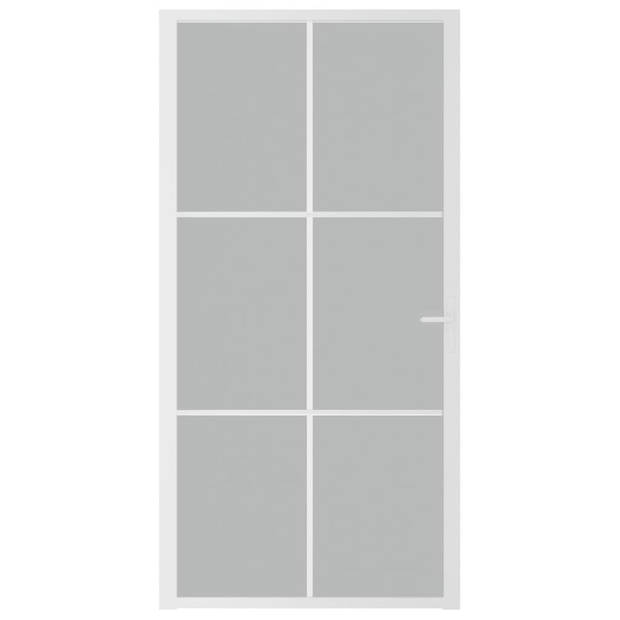 The Living Store Glazen Binnendeur - 102.5 x 201.5 cm - Gehard glas - Wit - Transparant - Inclusief Montagemateriaal -
