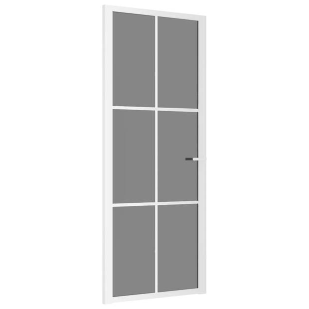 vidaXL Binnendeur 83x201,5 cm ESG-glas en aluminium wit