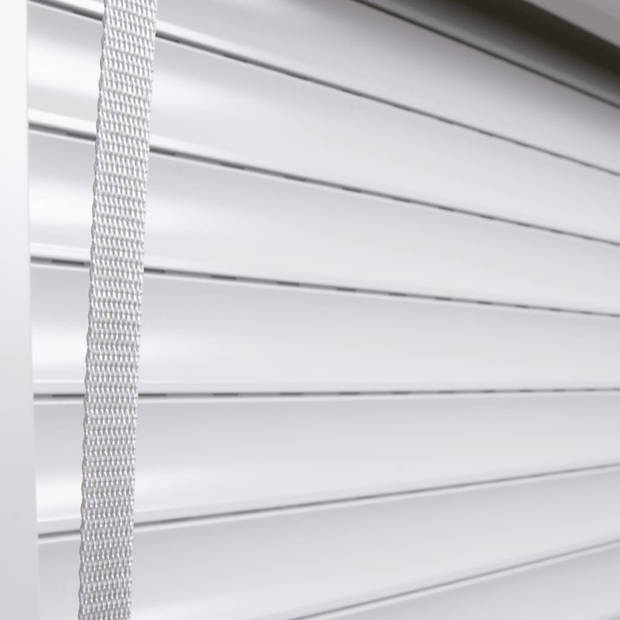 The Living Store Rolluiken - Wit - 80 x 100 cm - Hoogwaardig aluminiumplaat gevuld met polyurethaanschuim - Dubbele