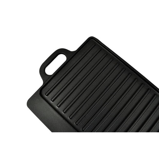 vidaXL Grillplaat gietijzer dubbelzijdig 38x23 cm 2 st