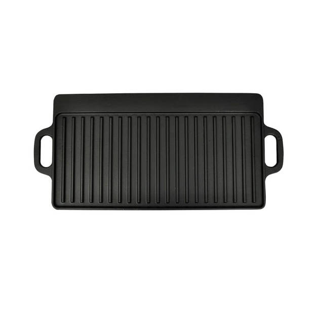 vidaXL Grillplaat gietijzer dubbelzijdig 38x23 cm 2 st