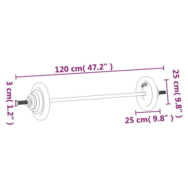 The Living Store Halter - Multifunctioneel - Verchroomd Staal - Gewichtenset - 30 kg