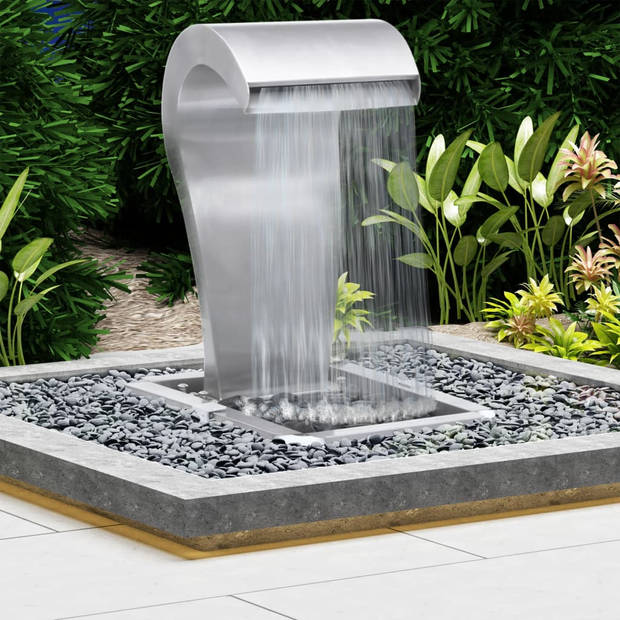 vidaXL Tuinwaterval 52,4x34,2x82 cm roestvrij staal zilverkleurig