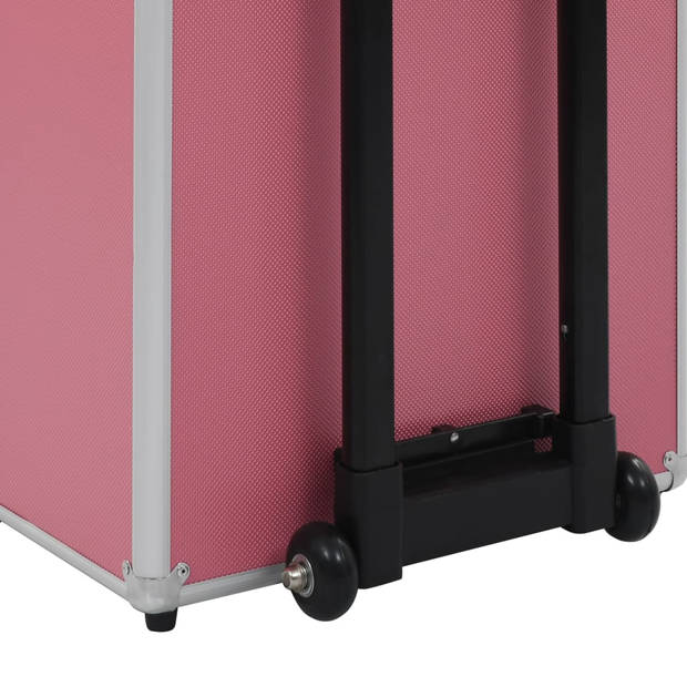 vidaXL Make-up trolley aluminium roze