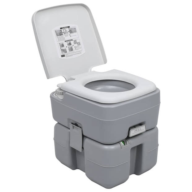 vidaXL Campingtoilet en watertankset draagbaar