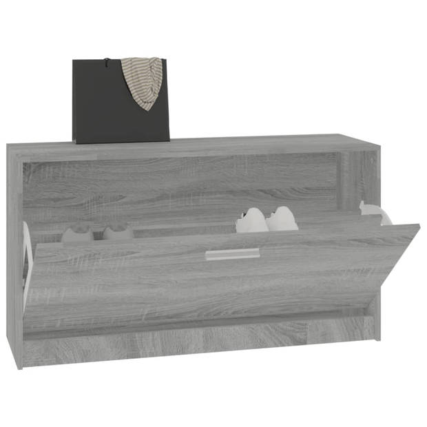 vidaXL Schoenenbank 80x24x45 cm bewerkt hout grijs sonoma eikenkleur