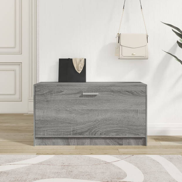 The Living Store Schoenenbank - Schoenenbanken - 80 x 24 x 45 cm - Grijs sonoma eiken