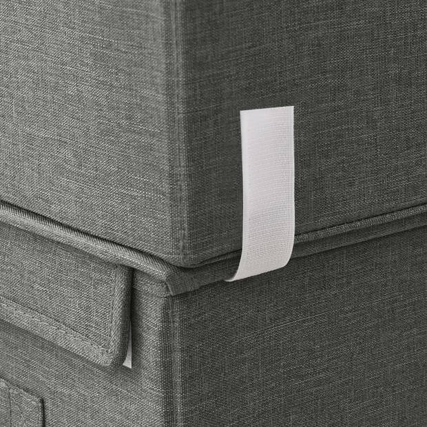 The Living Store Inklapbare Opbergboxen - Set van 2 Groot en 2 Klein - Antraciet - 100% polyester en polypropyleen -
