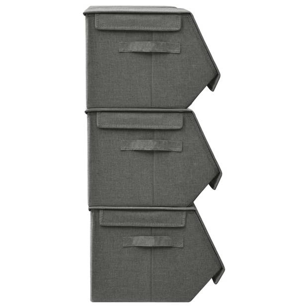 The Living Store Inklapbare Opbergboxen - Set van 2 Groot en 2 Klein - Antraciet - 100% polyester en polypropyleen -