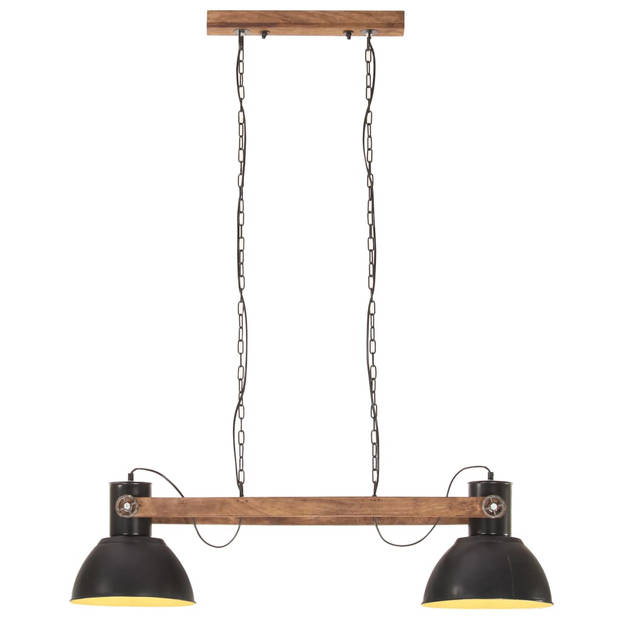 The Living Store Hanglamp Industriële Stijl - 109 cm - IJzer - Mangohout