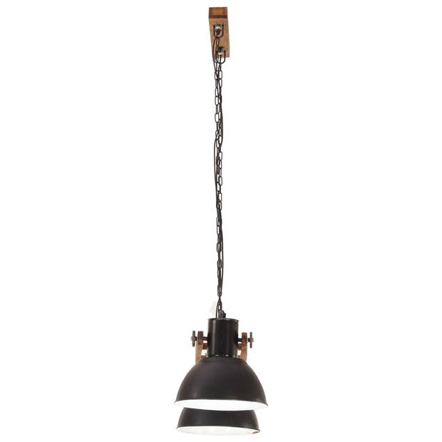 The Living Store Hanglamp Industriële Stijl - 109 cm - IJzer - Mangohout