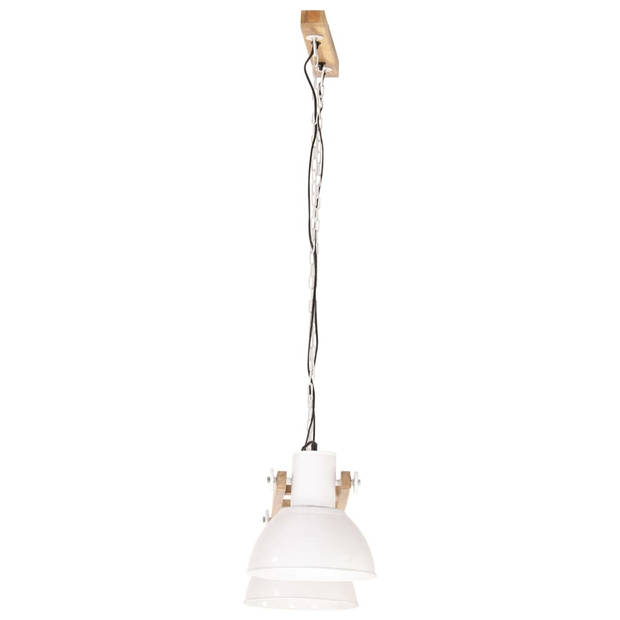 The Living Store Hanglamp Industrieel - 29x28 cm - 109 cm - Wit/Bruin