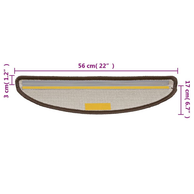 vidaXL Trapmatten 15 st 56x17x3 cm bruin