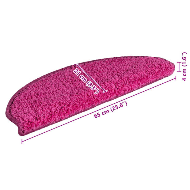 vidaXL Trapmatten 15 st 65x21x4 cm roze