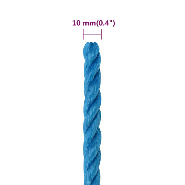 vidaXL Werktouw 10 mm 50 m polypropeen blauw