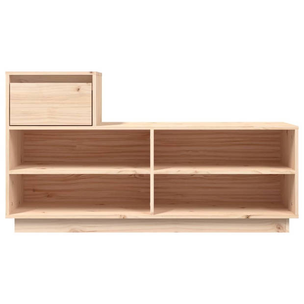 The Living Store Schoenenkast 110x34x61 cm massief grenenhout - Schoenenkast