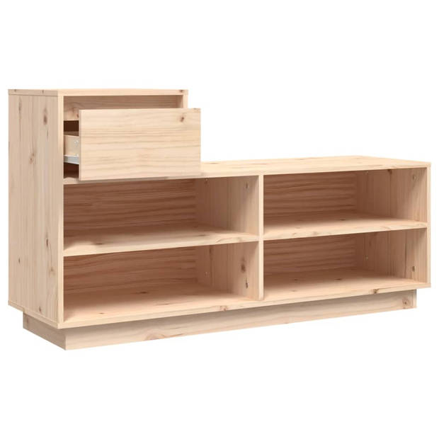 The Living Store Schoenenkast 110x34x61 cm massief grenenhout - Schoenenkast