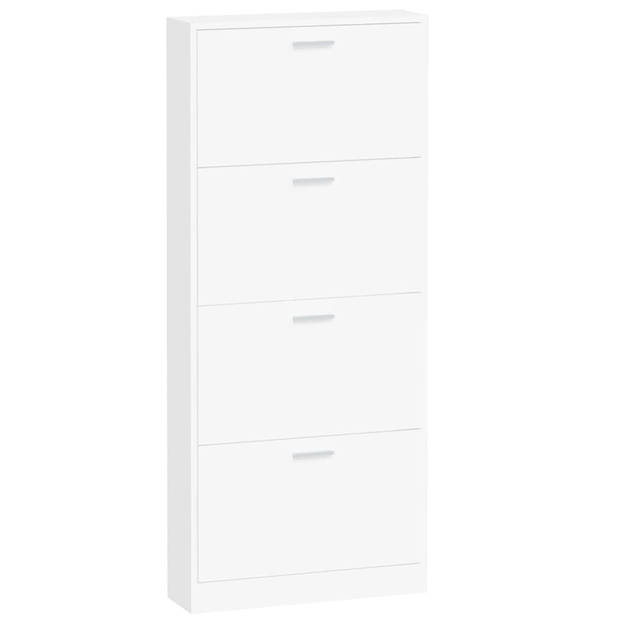 The Living Store Schoenenkast - Modern - Meubel - 59 x 17 x 150 cm - 4 lades