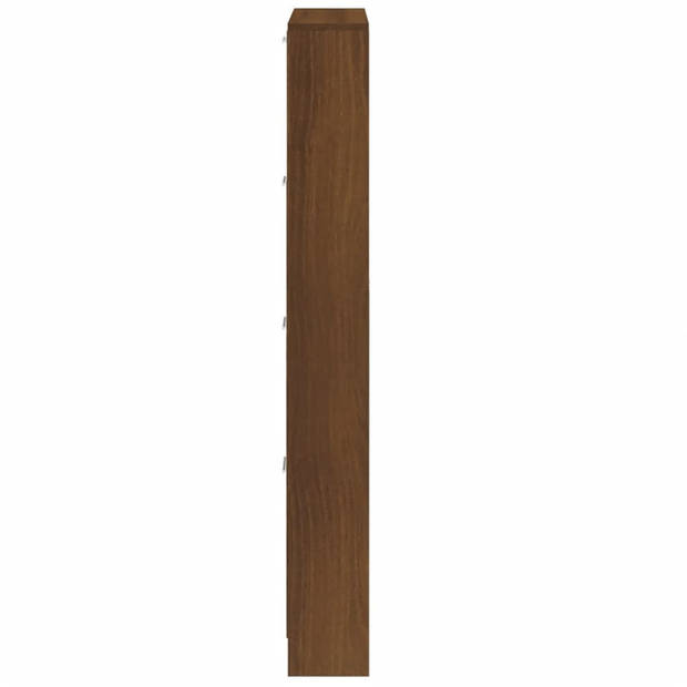 vidaXL Schoenenkast 59x17x150 cm bewerkt hout bruin eikenkleur