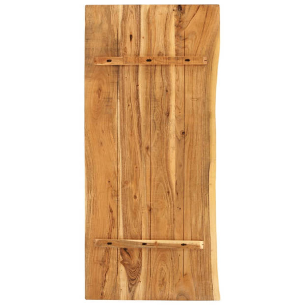 The Living Store Wastafelblad Massief Acaciahout - 118 x 55 cm - 38 mm - Natuurlijke Houten Rand