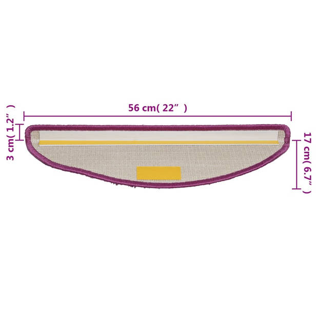 vidaXL Trapmatten 10 st 56x17x3 cm violet