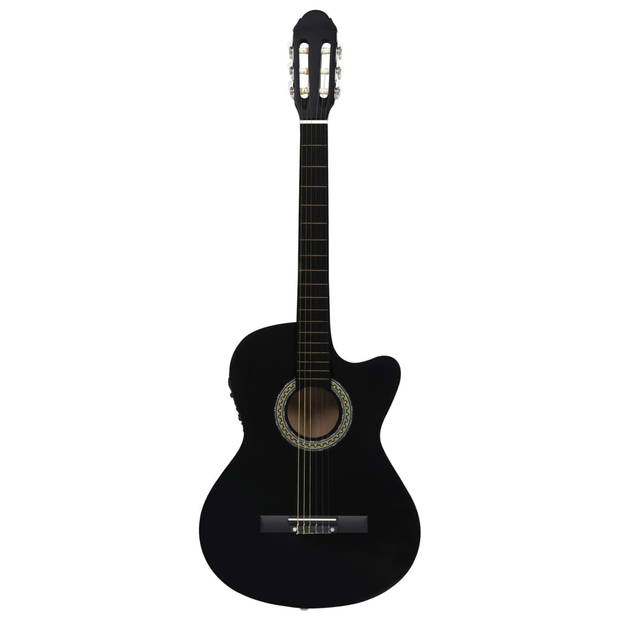 vidaXL Gitaar cutaway met equalizer 6 snaren western klassiek zwart