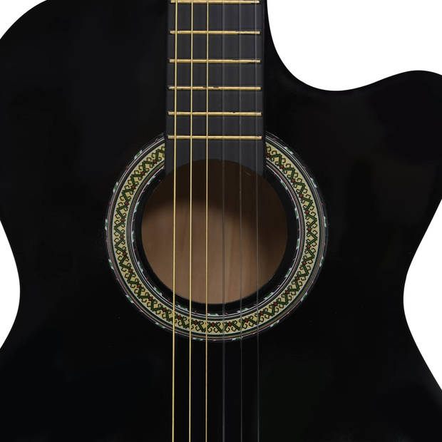 vidaXL Gitaar cutaway met equalizer 6 snaren western klassiek zwart